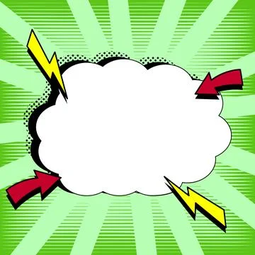 Comic Blank Speech Bubble With Copy Space And Colorful Doodles. Design Of Empty Stock Illustration