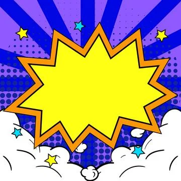 Comic Blank Speech Bubble With Copy Space And Colorful Doodles. Design Of Empty Stockillustratie