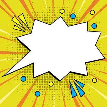 Comic Blank Speech Bubble With Copy Space Over Color Background Design. Empty Illustrazione stock