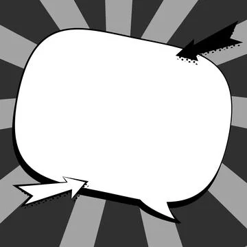 Comic Blank Speech Bubble With Copy Space Over Color Background Design. Empty Stockillustratie