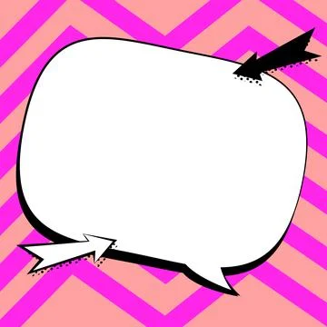 Comic Blank Speech Bubble With Copy Space Over Color Background Design. Empty Stock Illustration