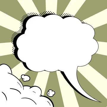 Comic Blank Speech Bubble With Copy Space Over Color Background Design. Empty Stockillustratie