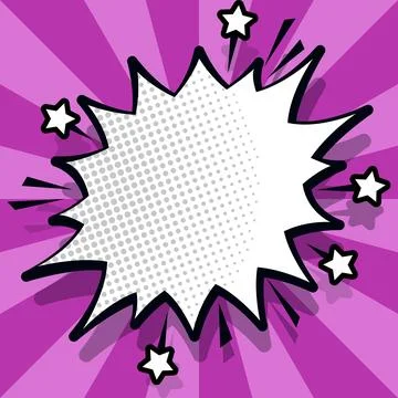 Comic Blank Speech Bubble With Copy Space Over Color Background Design. Empty Stock Illustration