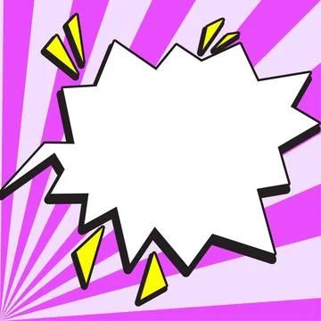 Comic Blank Speech Bubble With Copy Space Over Color Background Design. Empty Stock Illustration