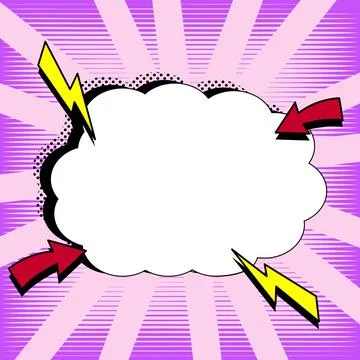 Comic Blank Speech Bubble With Copy Space Over Color Background Design. Empty Stock Illustration