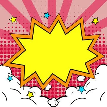 Comic Blank Speech Bubble With Copy Space And Colorful Doodles. Design Of Empty Stock Illustration