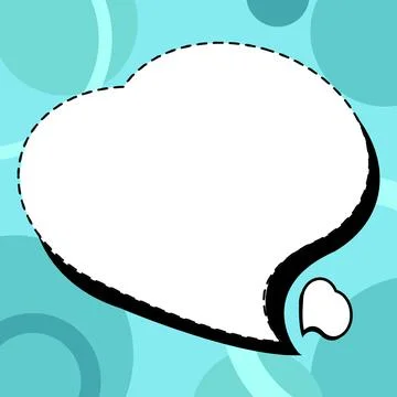 Comic Blank Speech Bubble With Copy Space And Colorful Doodles. Design Of Empty Stockillustratie