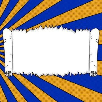 Comic Blank Speech Bubble With Copy Space And Colorful Doodles. Design Of Empty Illustrazione stock