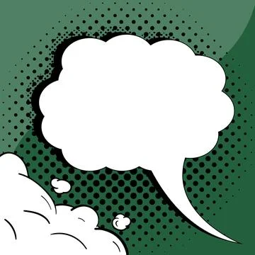 Comic Blank Speech Bubble With Copy Space And Colorful Doodles. Design Of Empty Stockillustratie
