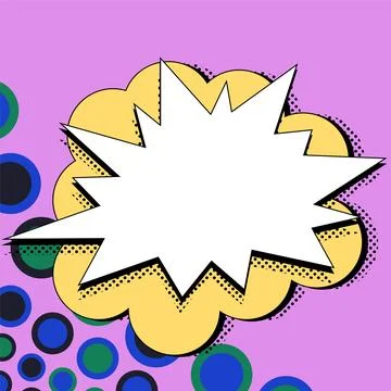Comic Blank Speech Bubble With Copy Space And Colorful Doodles. Design Of Empty Stock Illustration