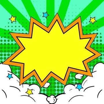 Comic Blank Speech Bubble With Copy Space Over Color Background Design. Empty Illustrazione stock