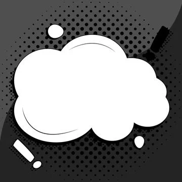 Comic Blank Speech Bubble With Copy Space And Colorful Doodles. Design Of Empty Stock Illustration