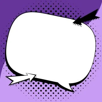 Comic Blank Speech Bubble With Copy Space And Colorful Doodles. Design Of Empty Stockillustratie