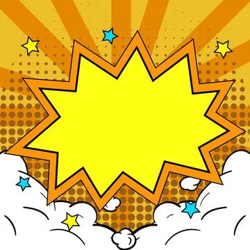 Comic Blank Speech Bubble With Copy Space And Colorful Doodles. Design Of Empty Stock Illustration
