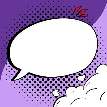 Comic Blank Speech Bubble With Copy Space Over Color Background Design. Empty Stock Illustration