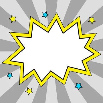 Comic Blank Speech Bubble With Copy Space Over Color Background Design. Empty Stockillustratie