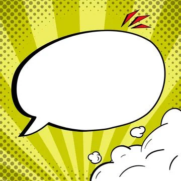 Comic Blank Speech Bubble With Copy Space Over Color Background Design. Empty Stock Illustration