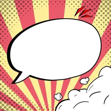 Comic Blank Speech Bubble With Copy Space And Colorful Doodles. Design Of Empty Stock Illustration