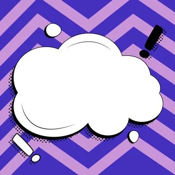 Comic Blank Speech Bubble With Copy Space And Colorful Doodles. Design Of Empty Stock Illustration