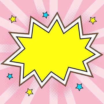 Comic Blank Speech Bubble With Copy Space And Colorful Doodles. Design Of Empty Stock Illustration