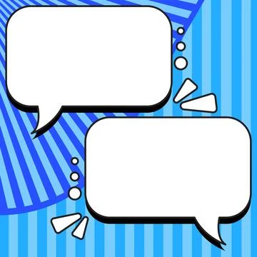 Comic Blank Speech Bubble With Copy Space Over Color Background Design. Empty Stock Illustration
