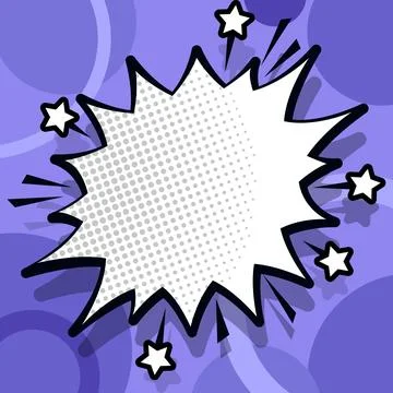 Comic Blank Speech Bubble With Copy Space And Colorful Doodles. Design Of Empty Stock Illustration