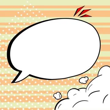 Comic Blank Speech Bubble With Copy Space Over Color Background Design. Empty 스톡 일러스트