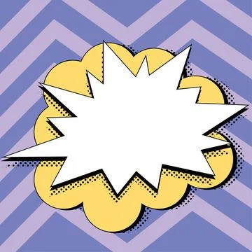Comic Blank Speech Bubble With Copy Space And Colorful Doodles. Design Of Empty Stockillustratie