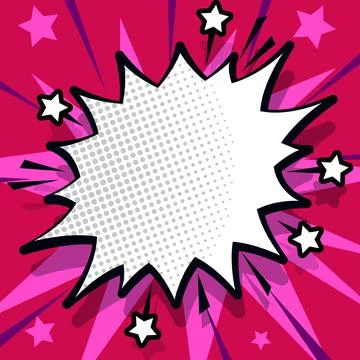 Comic Blank Speech Bubble With Copy Space And Colorful Doodles. Design Of Empty Stockillustratie