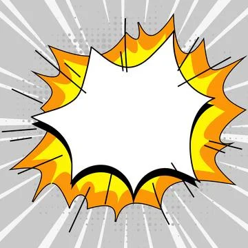 Comic Blank Speech Bubble With Copy Space Over Color Background Design. Empty Stockillustratie