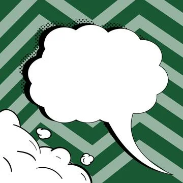 Comic Blank Speech Bubble With Copy Space Over Color Background Design. Empty 库存插图