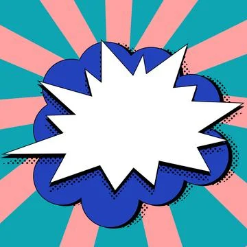 Comic Blank Speech Bubble With Copy Space Over Color Background Design. Empty Stock Illustration