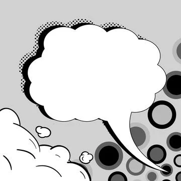 Comic Blank Speech Bubble With Copy Space And Colorful Doodles. Design Of Empty Stock Illustration