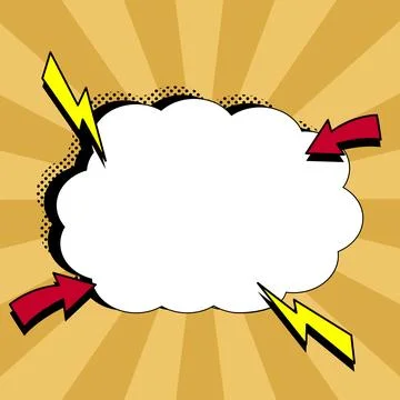 Comic Blank Speech Bubble With Copy Space Over Color Background Design. Empty Stock Illustration