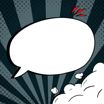 Comic Blank Speech Bubble With Copy Space And Colorful Doodles. Design Of Empty Stock Illustration
