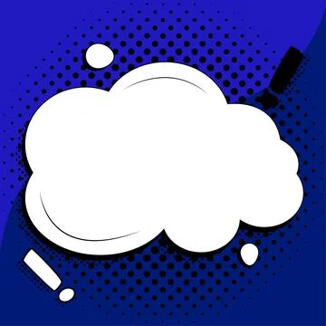 Comic Blank Speech Bubble With Copy Space Over Color Background Design. Empty Stock Illustration