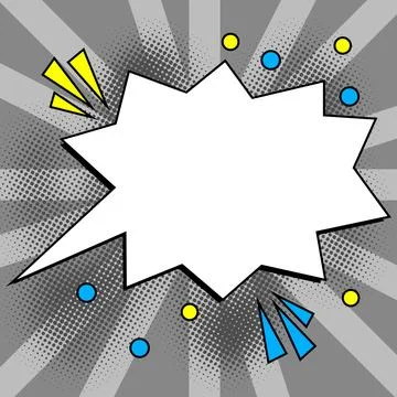 Comic Blank Speech Bubble With Copy Space Over Color Background Design. Empty Stockillustratie