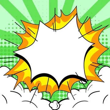 Comic Blank Speech Bubble With Copy Space Over Color Background Design. Empty Stockillustratie