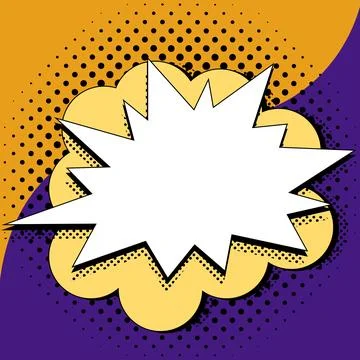 Comic Blank Speech Bubble With Copy Space Over Color Background Design. Empty 库存插图