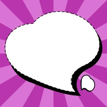 Comic Blank Speech Bubble With Copy Space Over Color Background Design. Empty Stock Illustration