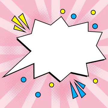 Comic Blank Speech Bubble With Copy Space Over Color Background Design. Empty Stockillustratie