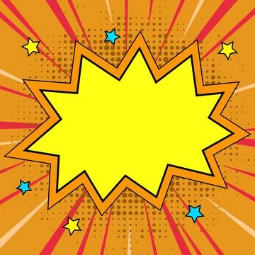 Comic Blank Speech Bubble With Copy Space Over Color Background Design. Empty Stock Illustration