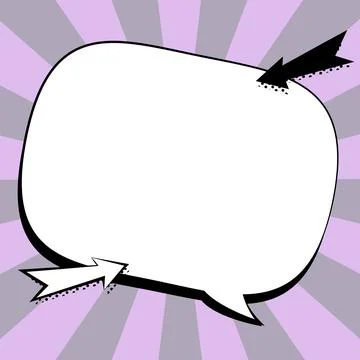 Comic Blank Speech Bubble With Copy Space Over Color Background Design. Empty Stock Illustration