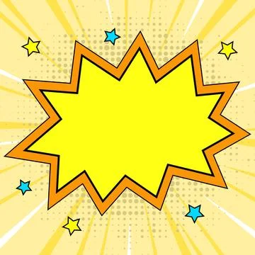 Comic Blank Speech Bubble With Copy Space Over Color Background Design. Empty Stockillustratie