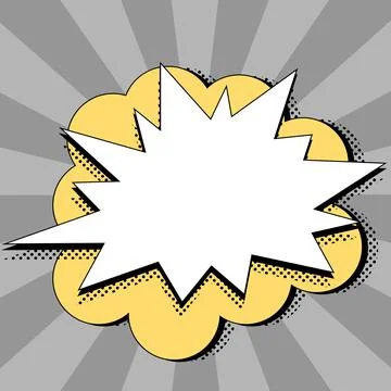 Comic Blank Speech Bubble With Copy Space Over Color Background Design. Empty 스톡 일러스트