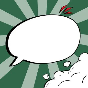 Comic Blank Speech Bubble With Copy Space Over Color Background Design. Empty Stockillustratie