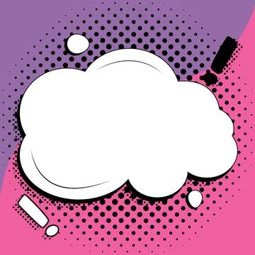 Comic Blank Speech Bubble With Copy Space Over Color Background Design. Empty Stock Illustration