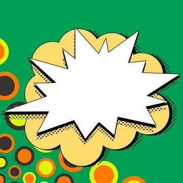 Comic Blank Speech Bubble With Copy Space Over Color Background Design. Empty 스톡 일러스트