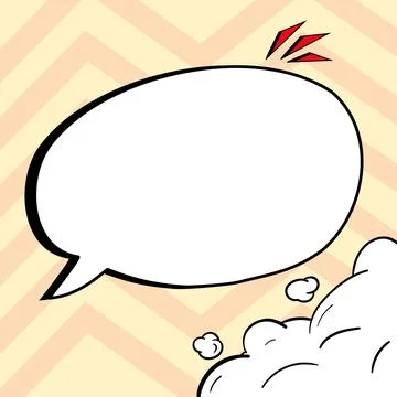 Comic Blank Speech Bubble With Copy Space And Colorful Doodles. Design Of Empty Stock Illustration