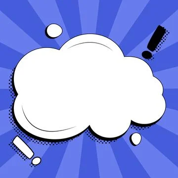 Comic Blank Speech Bubble With Copy Space Over Color Background Design. Empty Stockillustratie